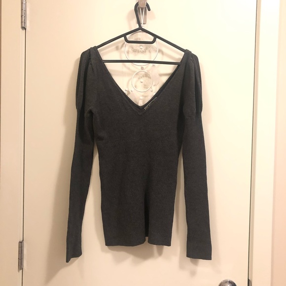 Guess V neck Sweater (Dark Grey) - Picture 3 of 7